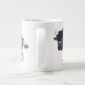 Mug géant Taureau de dessin animé mignon et fleur  (Dos)