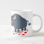 Mug géant Taureau de dessin animé mignon et fleur  (Droite)