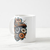 Mug Gears en fleurs : Steampunk style cowboy. (Devant gauche)