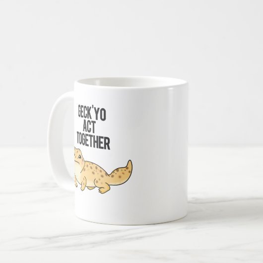 Mug Geck Yo Agir Ensemble Funny Gecko Pun (Devant gauche)