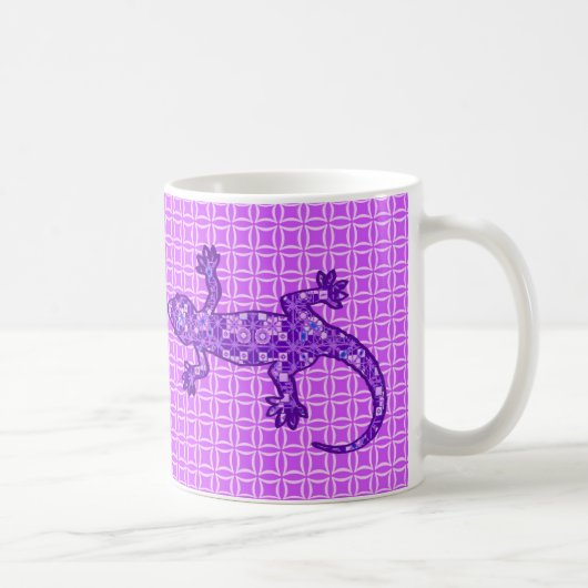 Mug Gecko batik tribal - violet et améthyste pourpre (Droite)