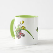 Mug Gecko Tribal Lavande Vert Rouge (Devant gauche)