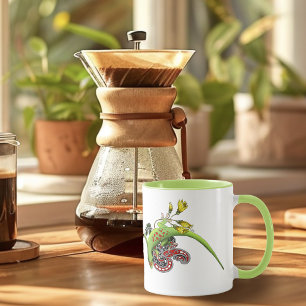 Mug Gecko Tribal Lavande Vert Rouge