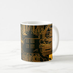 Mug Geek Sortie carte circuit électronique orange PCB 