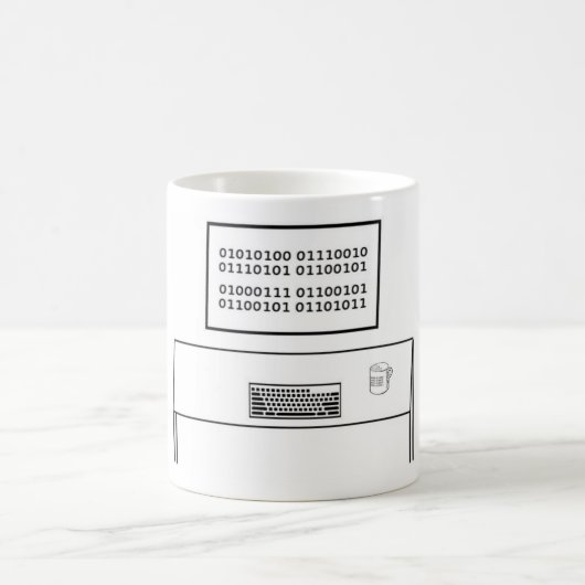 Mug Geek vrai dans l'ASCII codée en binaire (Centre)