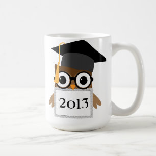 Mug Geeky Owl avec Grad Casquette Classe de Graduation