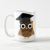 Mug Geeky Owl avec lunettes et bouchon de graduation (Gauche)