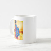 Mug Geisha japonais avec kimono bleu (Devant gauche)