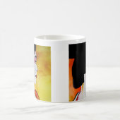 Mug Geisha japonais avec kimono vert art original (Centre)