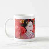 Mug Geisha japonais avec parapluie rouge art original (Gauche)