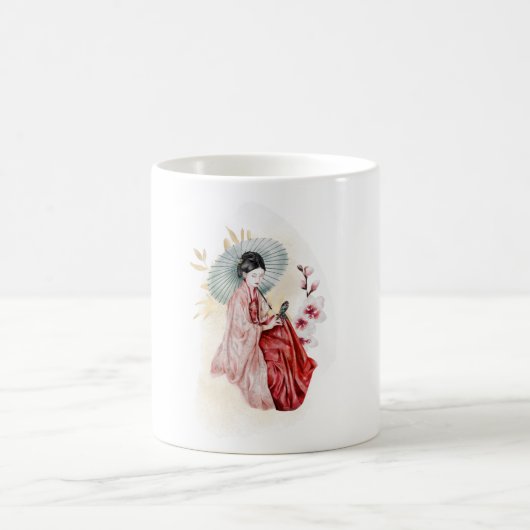 Mug Geisha se trouve près d'un bambou doré (Centre)