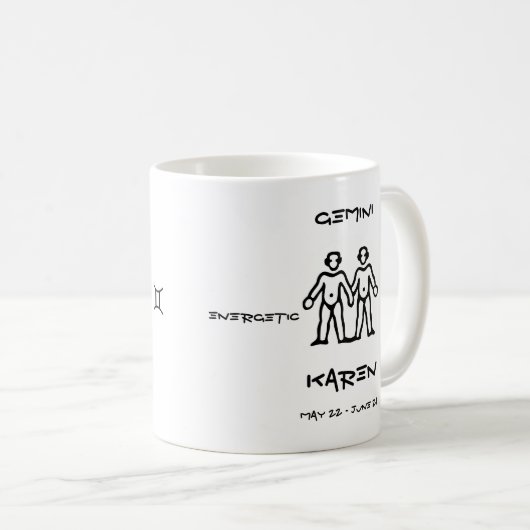Mug Gémeaux personnalisés (Devant droit)