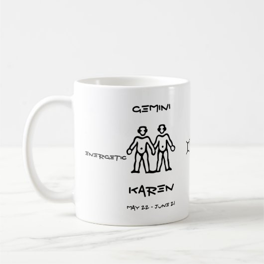 Mug Gémeaux personnalisés (Gauche)
