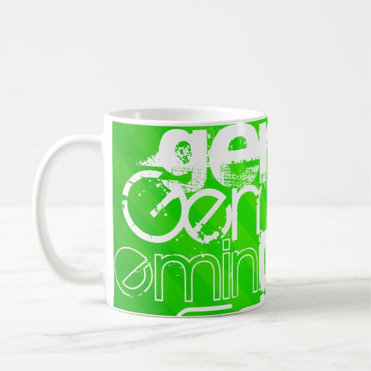 Mug Gémeaux ; Rayures vertes au néon (Gauche)