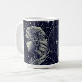 Mug Gémeaux zodiaque noir et or (Devant gauche)