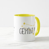 Mug GEMINI constellation AF, avec symboles Mercury & T (Devant droit)
