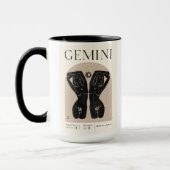 Mug Gemini Feminine Zodiac Design Brown Noir 15 OZ (Gauche)