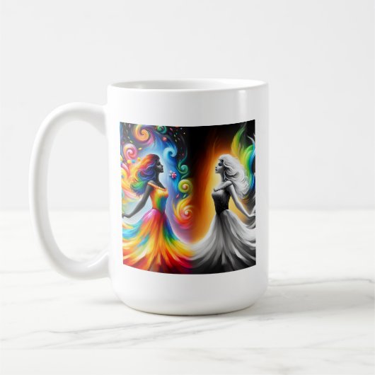 Mug Gemini Twins Couleur et noir et blanc Horoscope (Gauche)