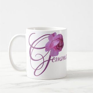 Mug Gemma nom personnalisable rose fleurs boho
