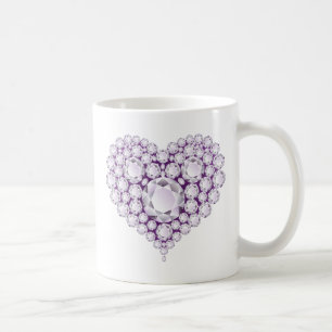 Mug Gemmes cardiaques Améthystes légers