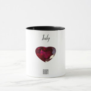 Mug Gemstone de rubis à café rouge juillet Birthston