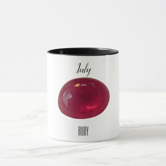 Mug Gemstone de rubis à café rouge juillet Birthstone (Centre)