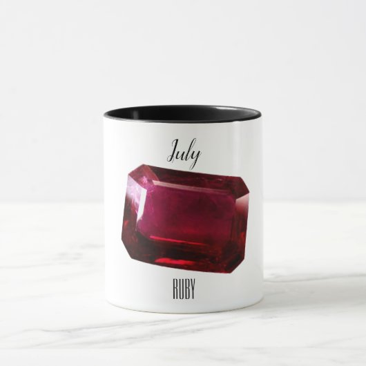 Mug Gemstone de rubis à café rouge juillet Birthstone (Centre)