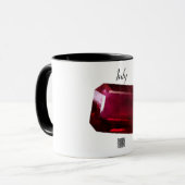 Mug Gemstone de rubis à café rouge juillet Birthstone (Devant gauche)