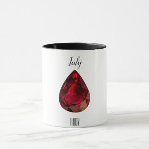 Mug Gemstone de rubis à café rouge juillet Birthstone
