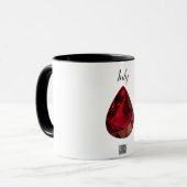 Mug Gemstone de rubis à café rouge juillet Birthstone (Devant gauche)