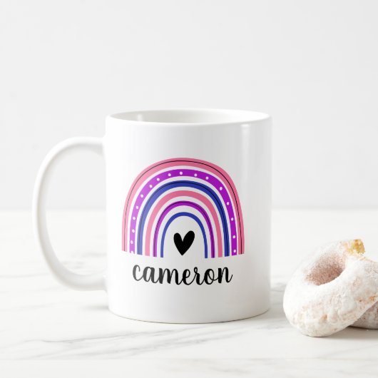Mug Genderfluide Rainbow Personnalisé (Avec donut)