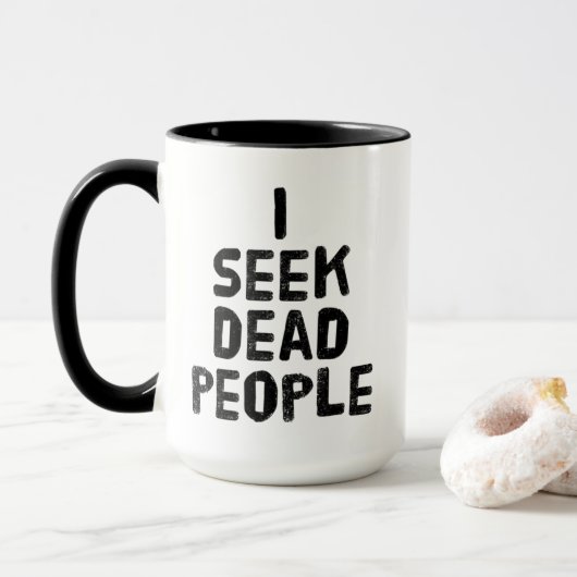 Mug Généalogie Prière de Sérénité et "Je recherche des (Avec donut)