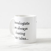 Mug Généalogiste drôle à la recherche de leurs contes  (Devant gauche)