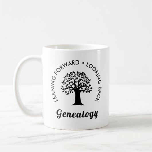 Mug Genealogy Family Ancestry Black Print Gift Hot Tea (Gauche)