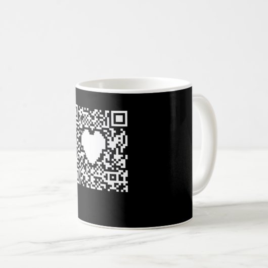 Mug Générateur de code QR avec coeur (Devant droit)