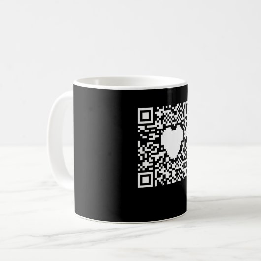 Mug Générateur de code QR avec coeur (Devant gauche)