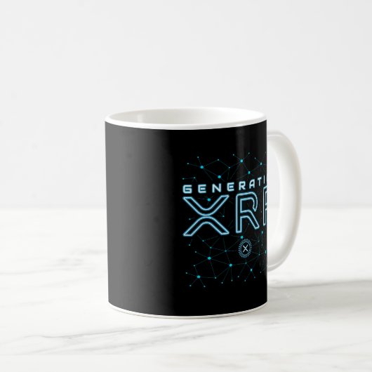 Mug Génération de crypto-monnaie XRP Crypto Blockchain (Devant droit)