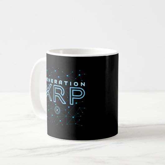 Mug Génération de crypto-monnaie XRP Crypto Blockchain (Devant gauche)
