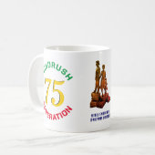 Mug GÉNÉRATION VERRE colorée 75e anniversaire (Devant gauche)