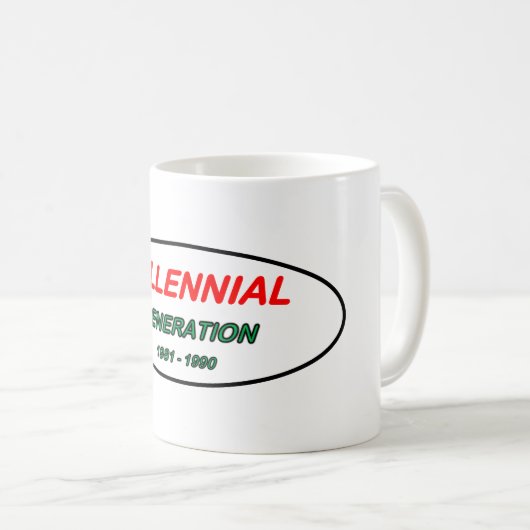 Mug Génération Y - "Millennials" (Devant droit)