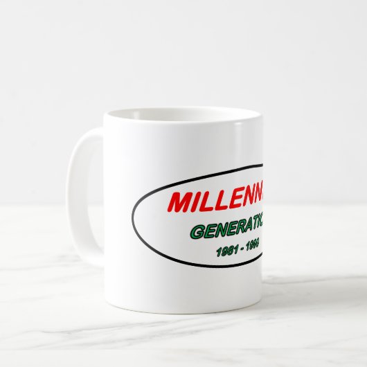 Mug Génération Y - "Millennials" (Devant gauche)