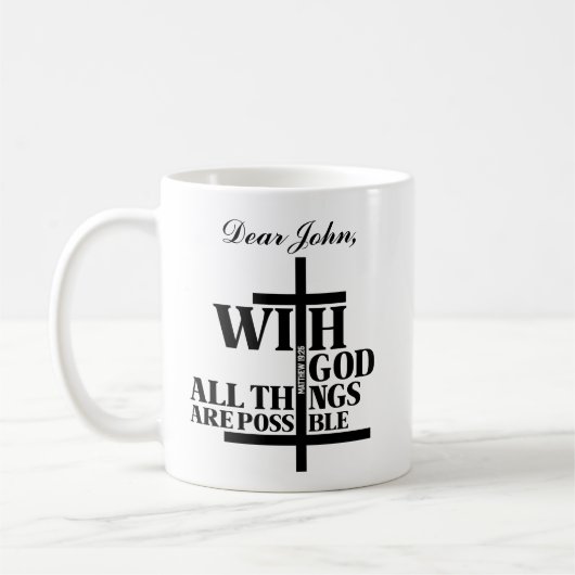 Mug Genisis 50:20 | Matthieu 19:26 Citation d'écriture (Gauche)