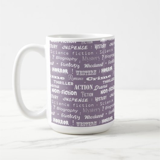 Mug Genre de livre de romancier (Gauche)