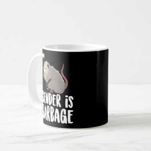 Mug Genre Est Garbage Genderfluide Non Binary Possum (Devant gauche)