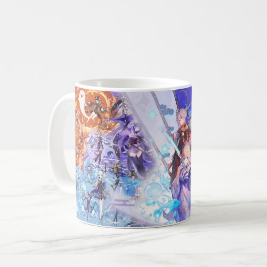 Mug Genshin Jeu Xiao Raiden Hu Tao Holiday (Devant gauche)