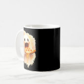 Mug Gentil Fantôme de Pizza Mangeant de la Pizza Drôle (Devant gauche)