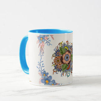 Mug Gentle Calm – Soft Teal Watercolor Floral Art