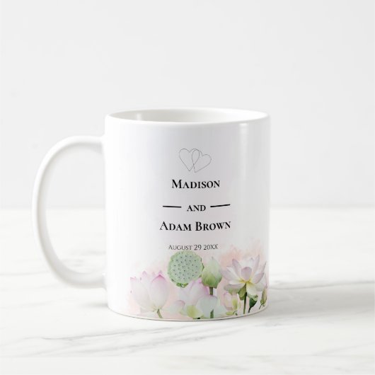 Mug Gentle Water Lilies and Lotuses Watercolor Wedding (Gauche)