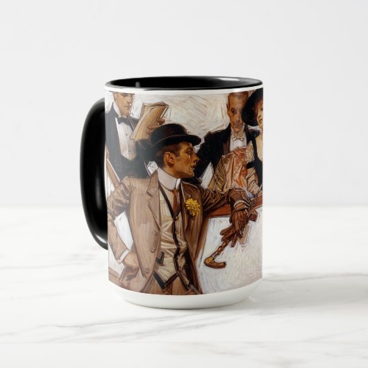 Mug Gentleman, Publicité américaine par Leyendecker (Devant gauche)