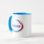 Mug Géocacher bleu et rouge éclaboussure (Devant gauche)